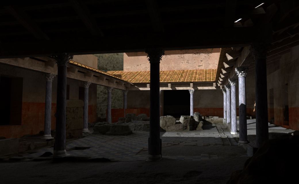 Arkeographos -Casa de los marmoles. Peristilo - fase 2